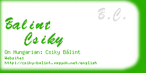 balint csiky business card